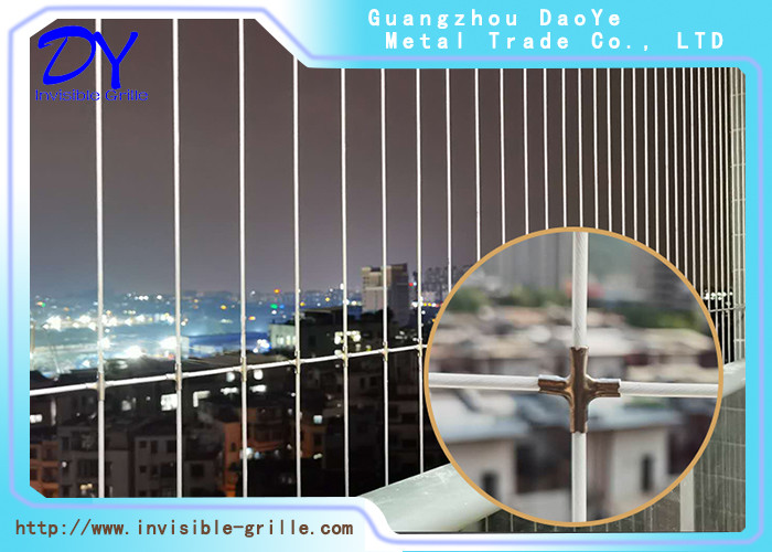 316 Stainless Steel Cables Balcony Invisible Grille For Burglar Alarm With 100kg Load Capacity