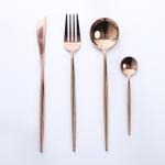 High Quality Stainless Steel Cutlery with Rose Gold Color Wedding Banquet