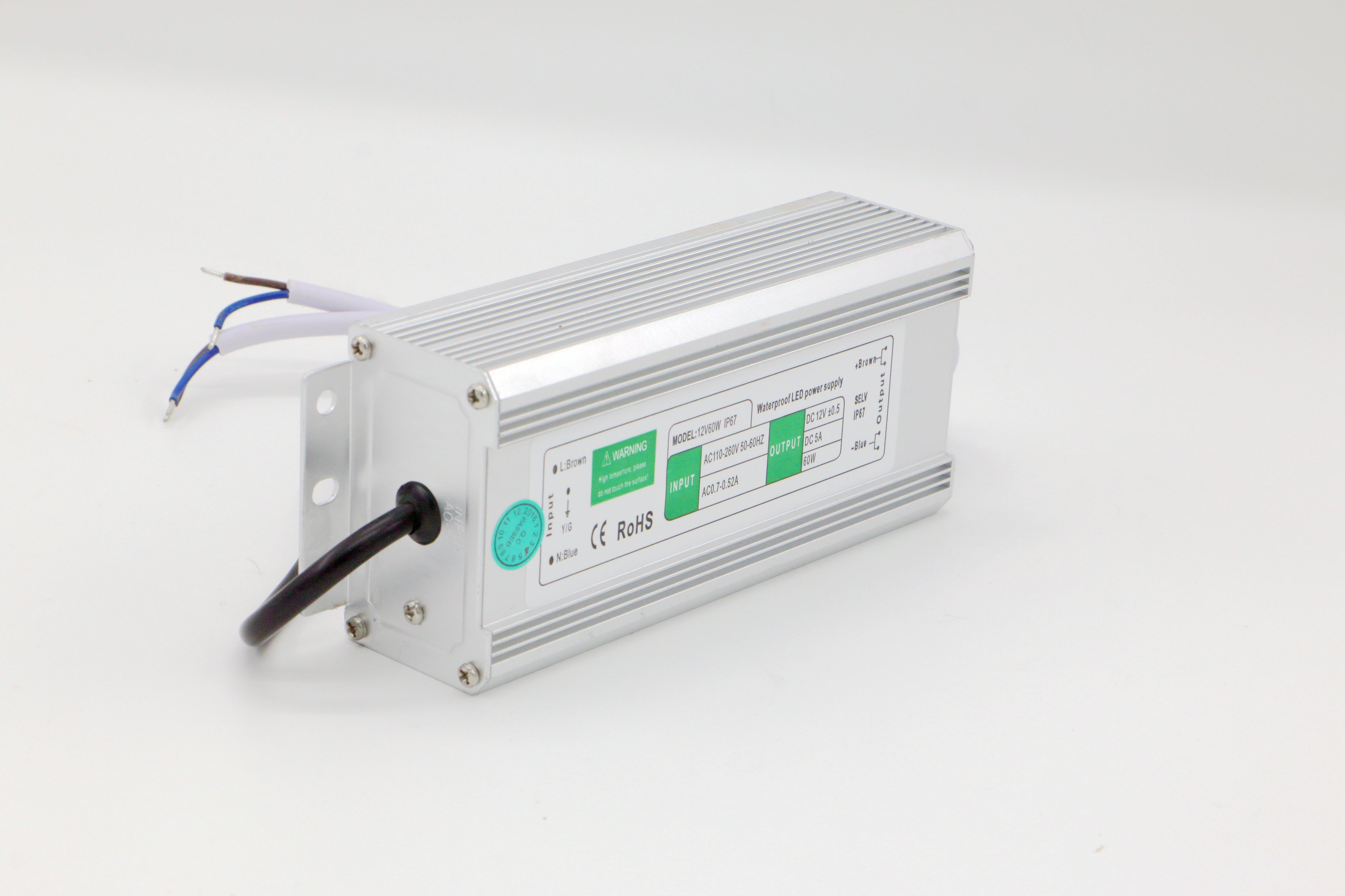 water proof smps 12V5A60W single output SMPS with CE DC12V60W full watt Iron Case for LED Lighting Factory Outlet