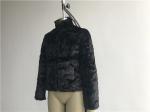 Womens Black Textured Faux Fur Chubby Coat With Funnel Collar High Fashion