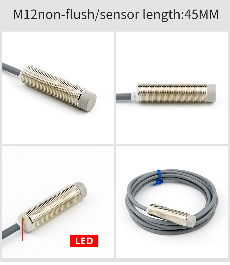 12V / 24V DC M12 Inductive Proximity Sensor IP67 High Precision Long Life