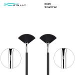 OEM ODM Black Small Fan Individual Makeup Brushes With Nylon Hair