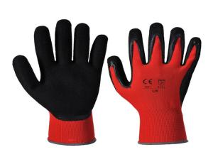 Wholesale Nylon Liner Coated Breathable Nitrile Gloves 13 Gauge Black Sandy For Logistics from china suppliers