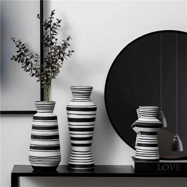 Nordic European Style Modern Stripe Home Decor Bud Vase Wedding Centerpiece Art