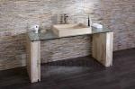 Rectangular Natural Rock Small Vessel Sink , Rock Marble Bathroom Sink Bowl