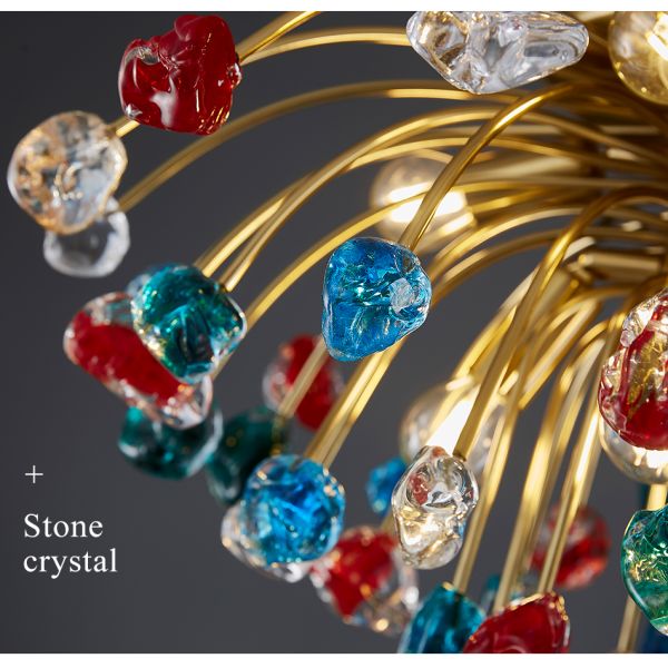 Modern colorful crystal ceiling chandeliers for bedroom living room round Gold ceiling lights(WH-CY-162)