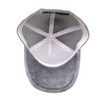 Gray Suede Trucker Hat 3d Embroidered 5 Panel Mesh Cap