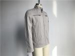 Mens Stone Color Woven Fabric Jacket With Metal Zip Through TW59378