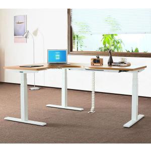 Ultra-Strong Triple Motor Wooden L Shaped Standing Corner Desk for Suppliers'