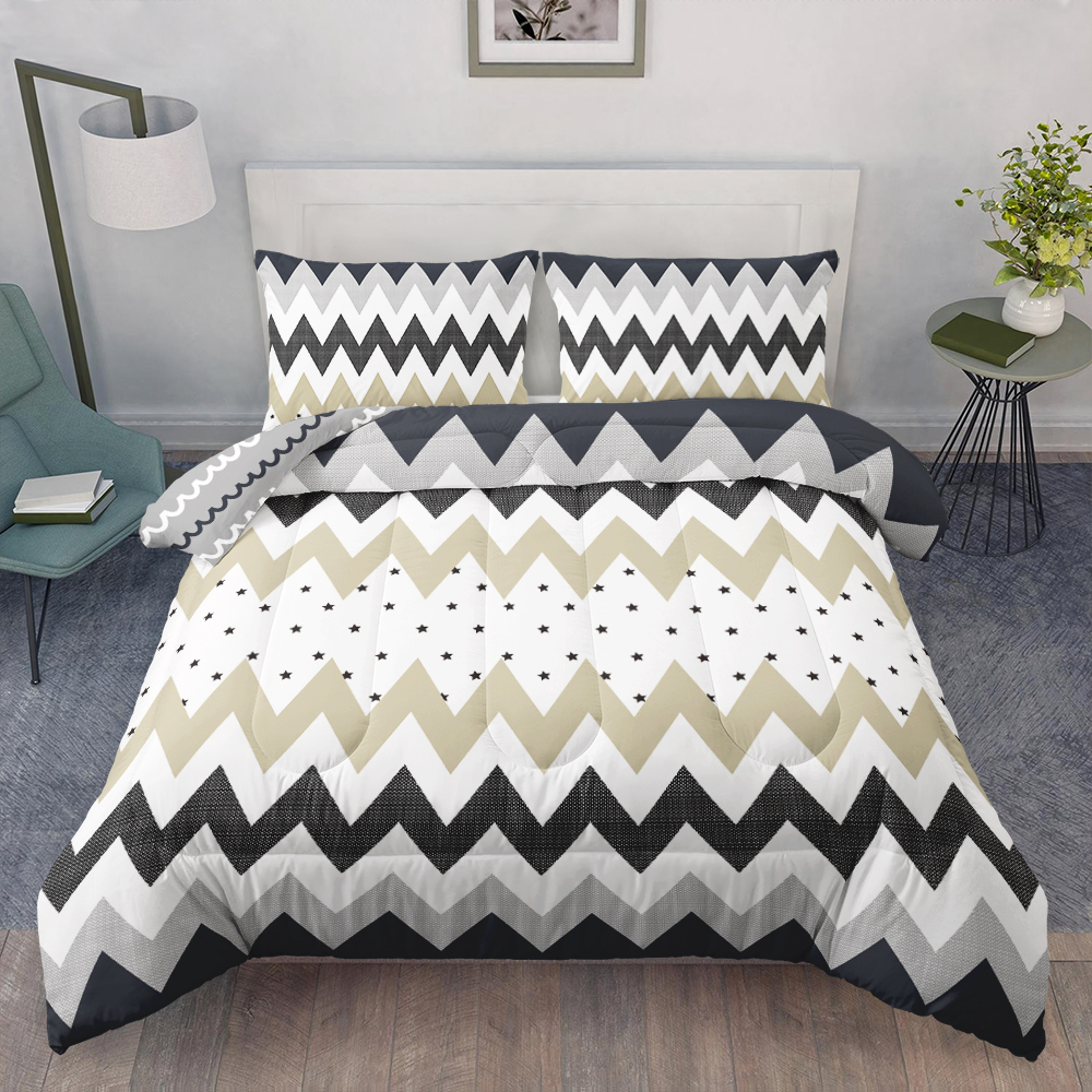 Add a Touch of Sophistication to Your Bed with Geometric Pattern Flannel Bedding Set