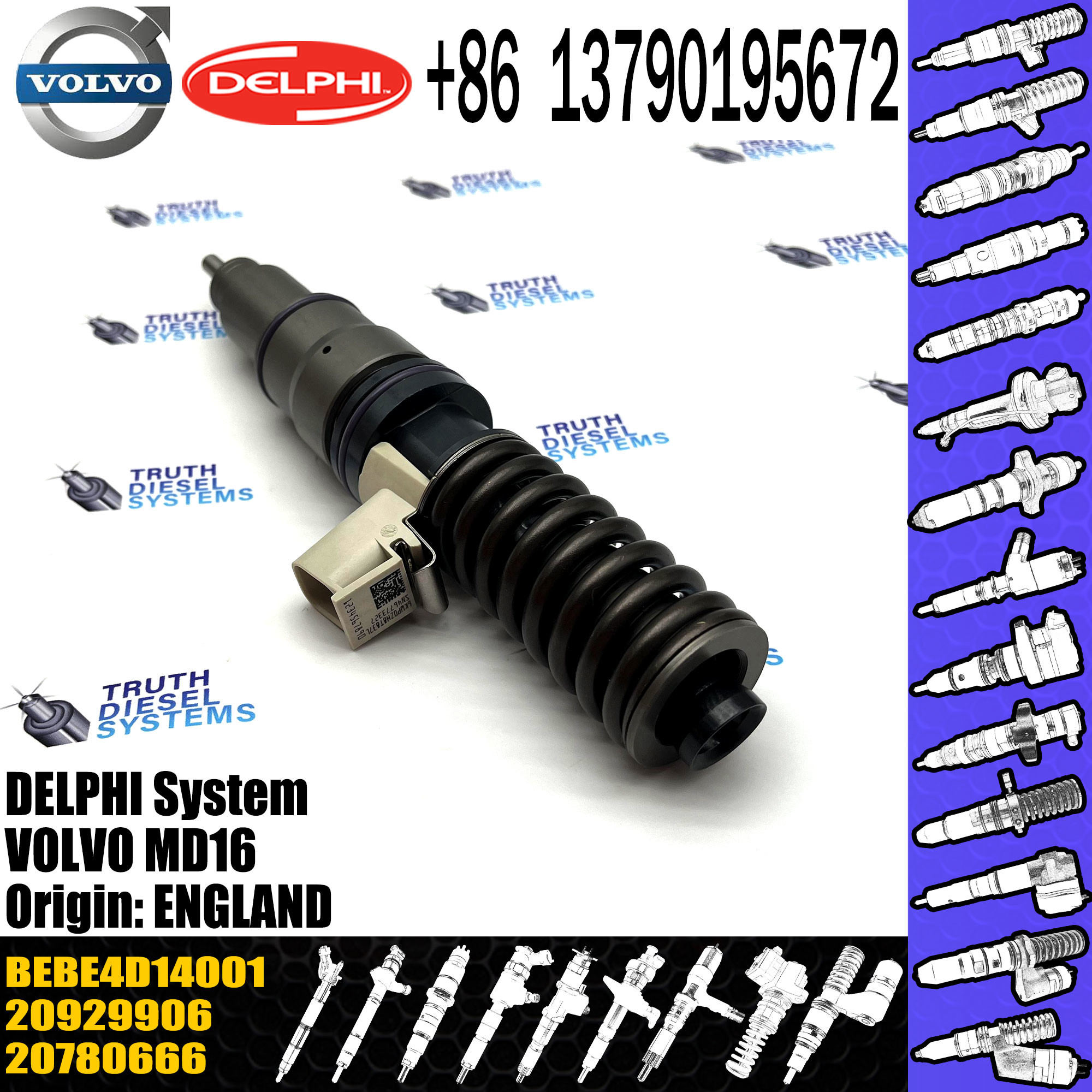 Direct Sale Diesel Fuel Injector 20929906 20780666 BEBE4D14001 For VOL MD16