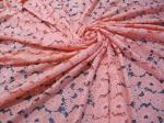 Ladies Dress Cotton Nylon Floral Lace Fabric Pink Elegant Shrink-Resistant