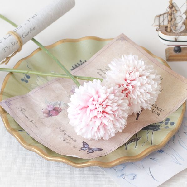 White Silk Faux Artificial Chrysanthemum Heads Arrangement DIY Wedding Party Decor