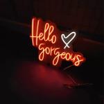 Hello gorgeous custom wedding neon sign vasten neon letter signs