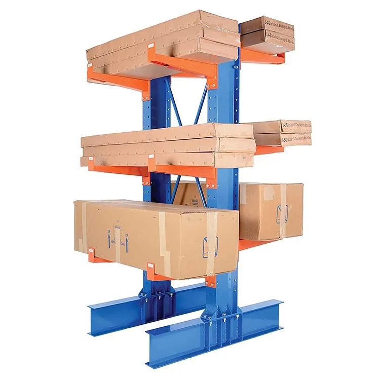 Blue Heavy Duty Cantilever Rack Kit 8' Double Sided Uprights with 36" Arms and Brace Set