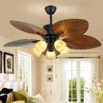 110V 220V Retro fans Lamp Remote Control 52 inch 5 Blades 5 Light Fixture