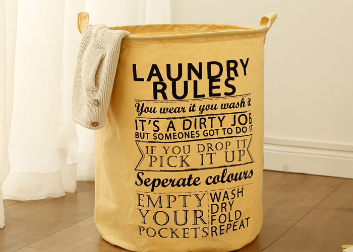 Laundry basket storage bag large box customized colors stripe Yellow Cotton Linen dot large size