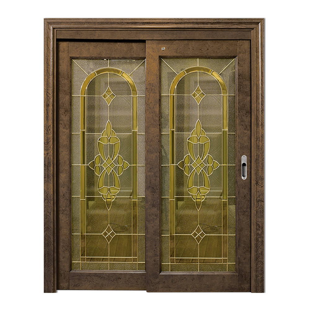 GMC Exterior Glass Wood Sliding Door 6 Layers Painting Water Proof