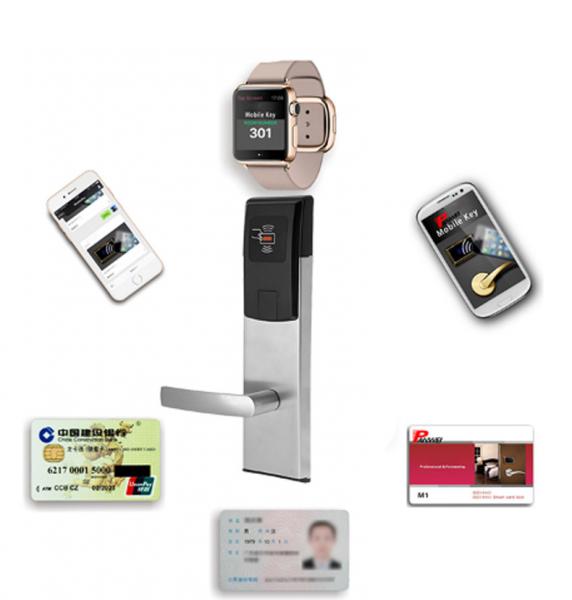 Zinc Alloy Hotel Mifare Card Door Lock With Free Software Battery Operated