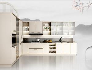 Wholesale High End Solid Wood Cabinets White Solid Wood Door Brown Quartz Stone Top from china suppliers