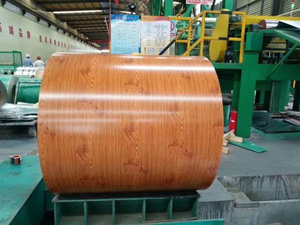 Quality Wood Grain Color Hot Rolled Steel Coil , Building Decoration Steel Coil Stock for sale