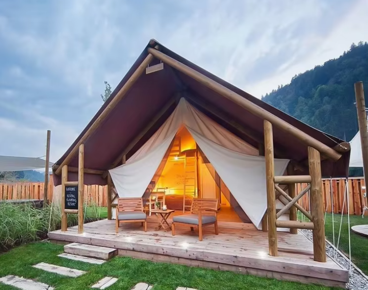 Outdoor Waterproof Large Hotel Safari Tent Luxury Safari With Bathroom