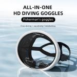 Steel Frame One Piece Oval Round Snorkel Mask Diving Spearfishing Goggles