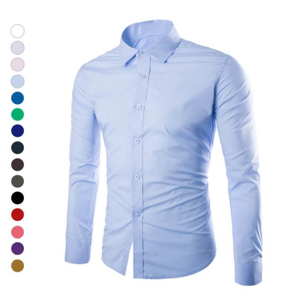 White Embroidered Dress Shirts , Personalised Business T Shirts Patterned