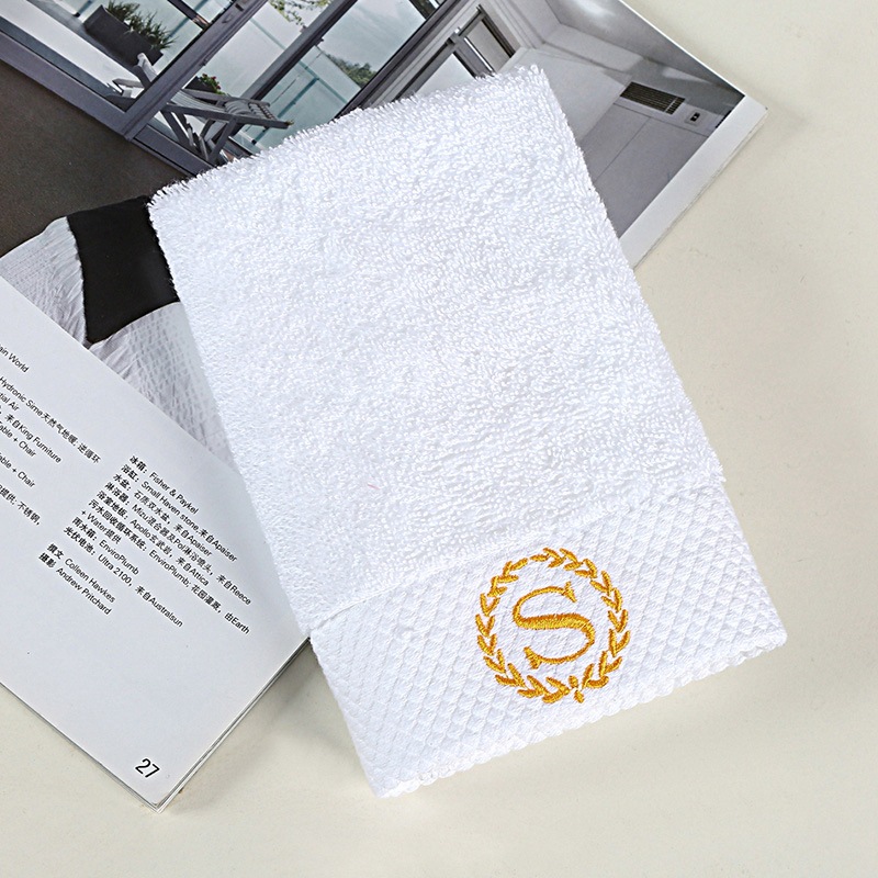 Customized Logo Five-Star Hotel White Guesthouse Towels in Pure Cotton Materialization