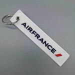AIRFRANCE Cotton Custom Embroidered Keychain Reversible Mirror Finish Custom