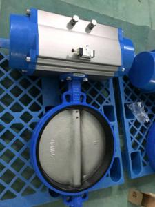Wholesale Air Pneumatic Cylinder Operated Butterfly Valve By Spring Return Double Acting Actuator from china suppliers