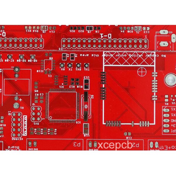 6 Layer Multilayer PCB Red Solder Mask White Silk Screen For Ultrasonic Wave