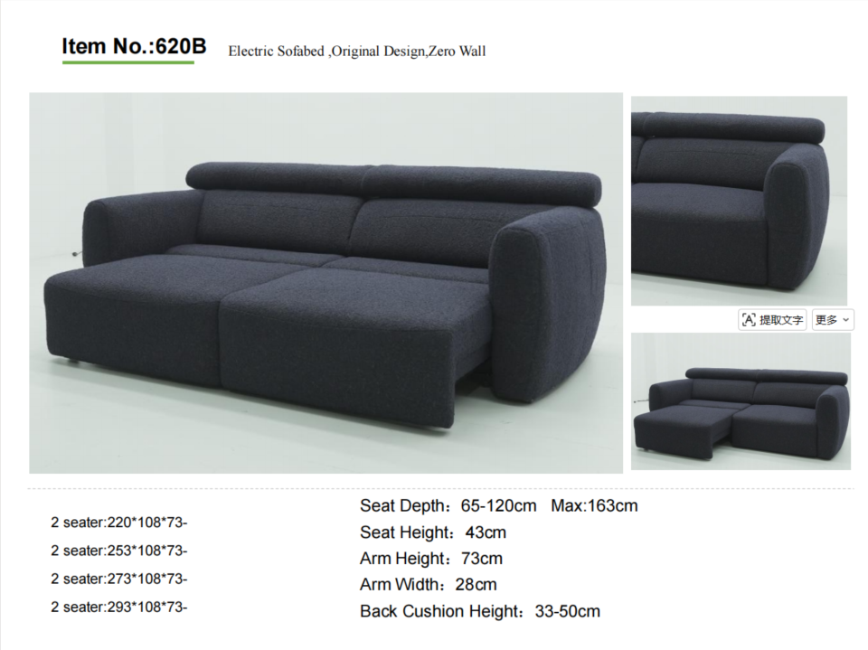Electric Sofa bed with Sliding Function | Modern Zero Wall functional Sofa