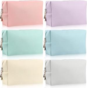 Wholesale Makeup Bag Leather Zipper Cosmetic Bag Water Resistant Versatile Makeup Pouch Travel Cosmetic Organizer Portable from china suppliers