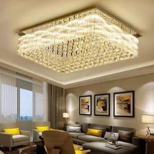Wholesale JYLIGHTING Modern Luxury Golden LED Chandelier Custom Crystal Ceiling Light For Hotel Lobby Decorative Lighting Gold Crystal Pendant Light from china suppliers