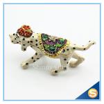 Dog Trinket Box Animal Jewelry Box Metal Pewter Enamel Gift Box Modern Home
