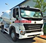 6x4 Cement Mixer Truck 9m3 Volume HOWO A7 Cabin Series 336 / 371hp Engine Power