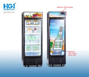 Wholesale Fan Cooling Single Door Upright Commercial Fridge Showcase With Light Box from china suppliers