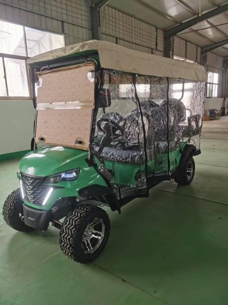 2+2-Seater Luxury Green Electric Golf Cart 14-Inch Off-Road Tires For Various