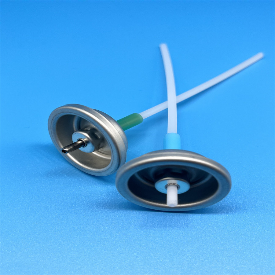Universal Metered Aerosol Valve Spray Rate 50-200mcl Gasket Seal Silver Actuator Free Samples