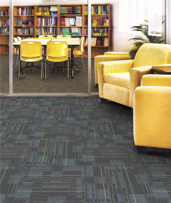 Unique Texture Design PP Carpet Tile Striped Carpet Tiles For Library