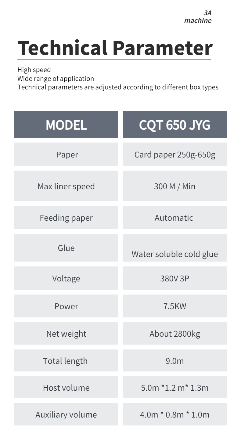 CQT 650JYG Pre-Folded Crash Lock Bottom Box Semi Automatic Folder Gluer for Cold Glue