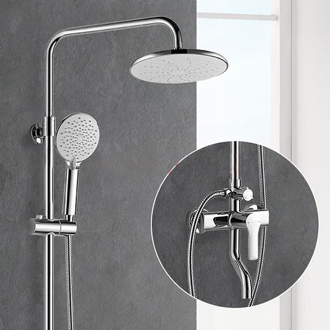 Three Function Bath Shower Mixer Set Copper Alloy Adjustable Descaling Shower Set