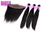 12a Malaysian Human Hair Unprocessed Straight Bundles With Closure Frontal