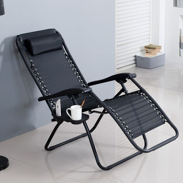 None Logo Outdoor Beach Patio Garden Camping Hiking Portable Folding Steel Recliner Chaise Lounge Chair