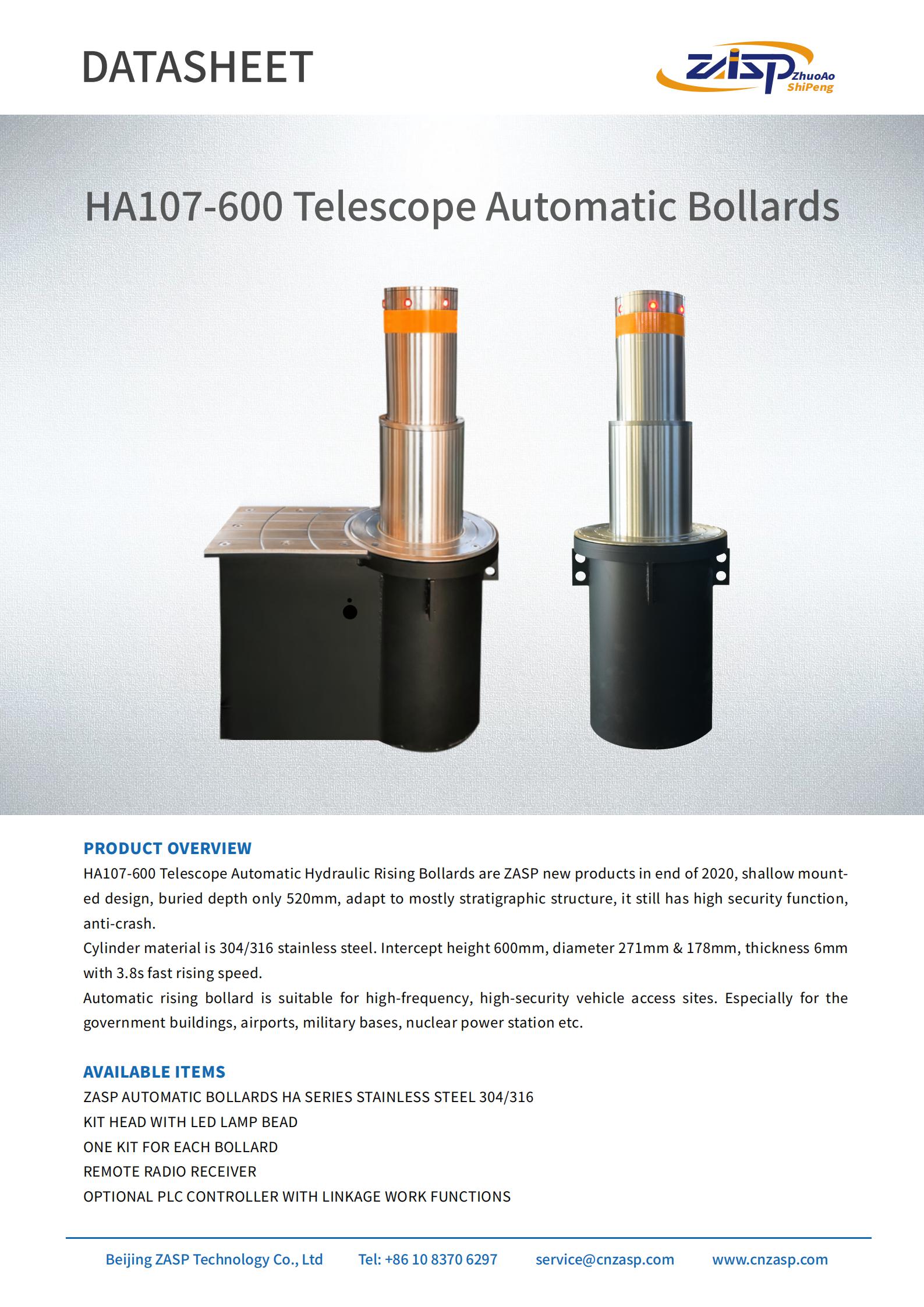 Hydraulic Automatic Bollards For Driveways LED Lights 380V/220V