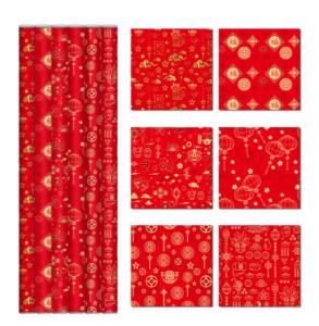 Wholesale Red Gift Wrap Paper Roll 2m with Gold Brand Logo Design from china suppliers