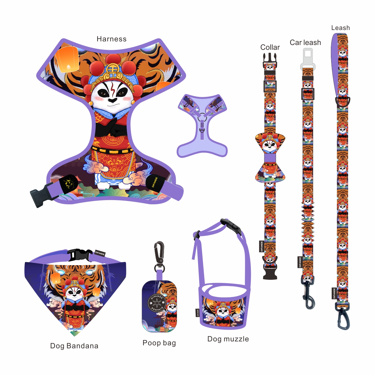 7 Pieces Outdoor Dog Accessories Ajustable Ribbons Decoration