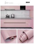Glossy Self-Adhesive Peel and Stick Wallpaper in Plain Color for Kitchen Cabinet