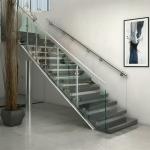 Sophisticated Stainless Steel Handrails with 1050mm Height for Glass Staircases